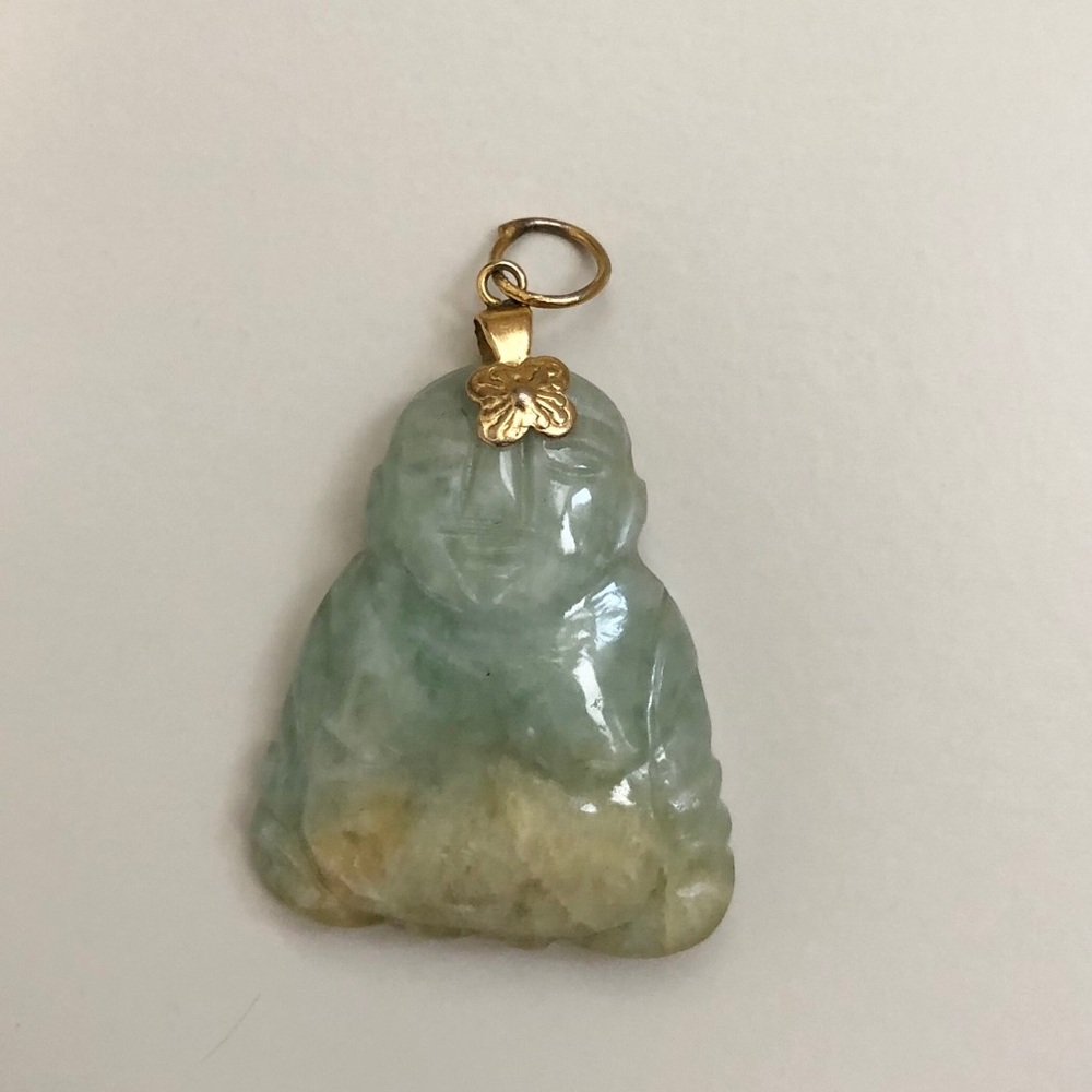 Green and Gold Buddha Pendant